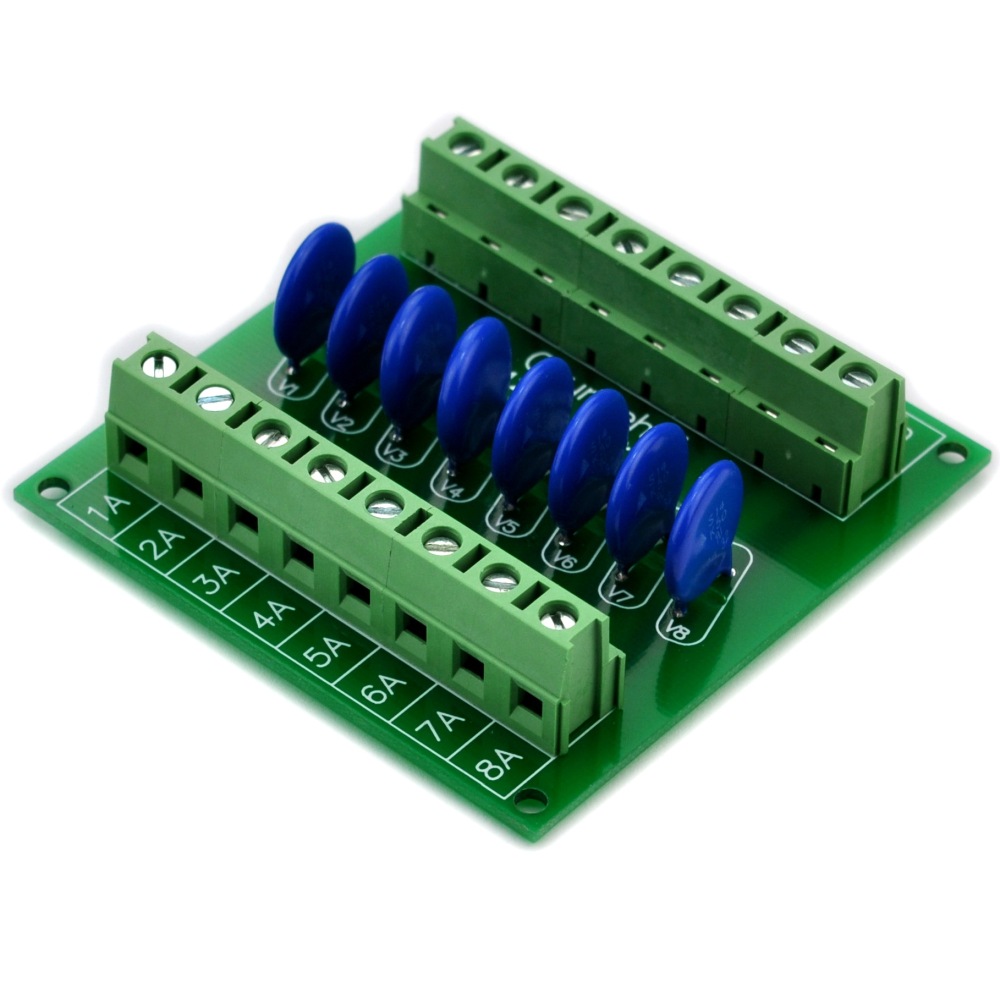 Chunzehui 8 Channels Individual 275V SIOV Metal Oxide Varistor Interface Module, Surge Suppressor Protection SPD Board.