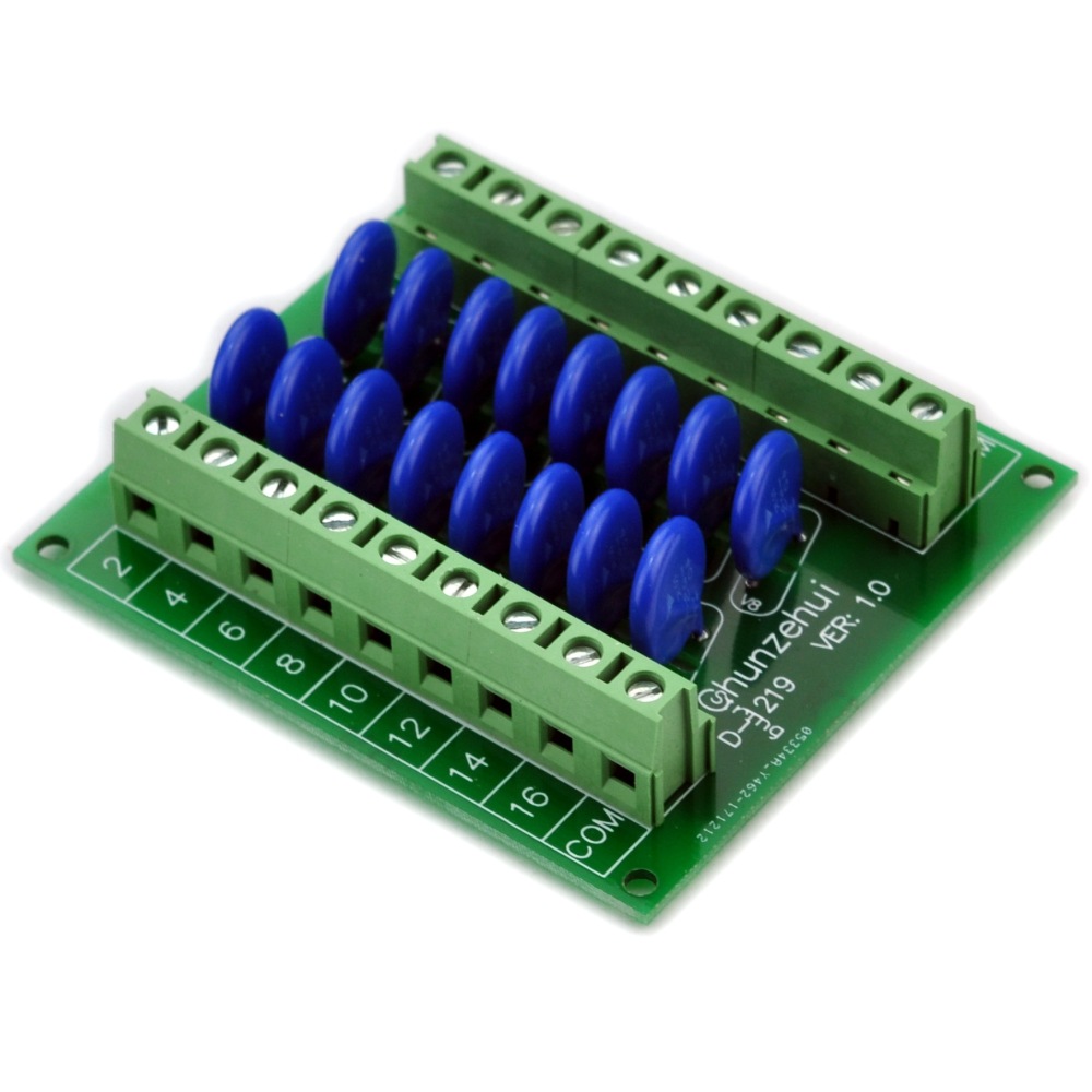 Chunzehui 16 Channels Common 150V SIOV Metal Oxide Varistor Interface Module, Surge Suppressor Protection SPD Board.