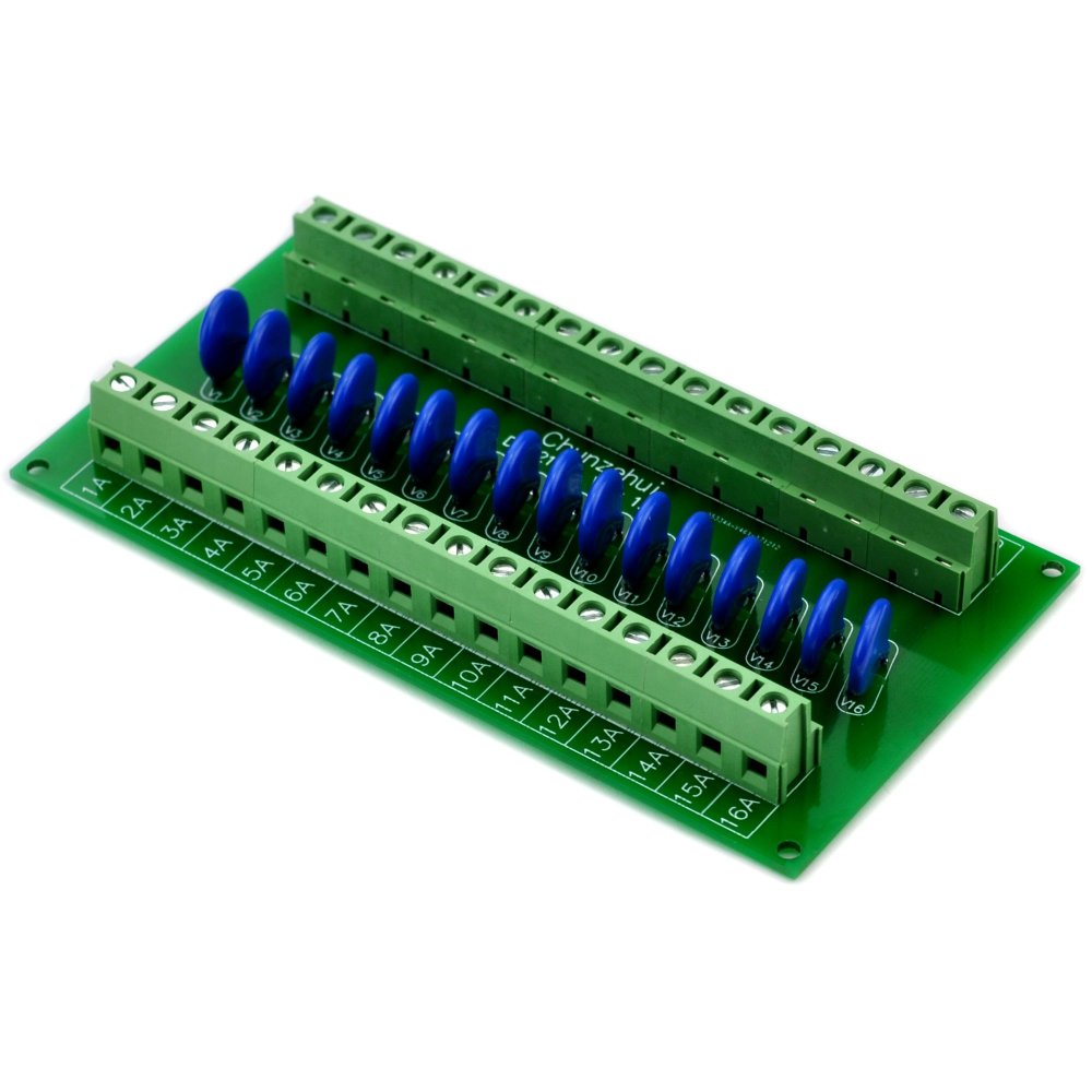 Chunzehui 16 Channels Individual 275V SIOV Metal Oxide Varistor Interface Module, Surge Suppressor Protection SPD Board.