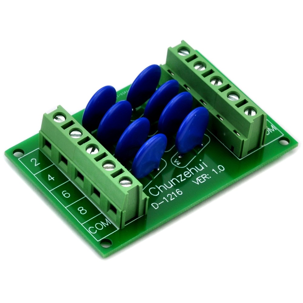 Chunzehui 8 Channels Common 60V SIOV Metal Oxide Varistor Interface Module, Surge Suppressor Protection SPD Board.