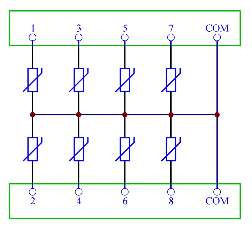 Chunzehui 8 Channels Common 275V SIOV Metal Oxide Varistor Interface Module, Surge Suppressor Protection SPD Board.