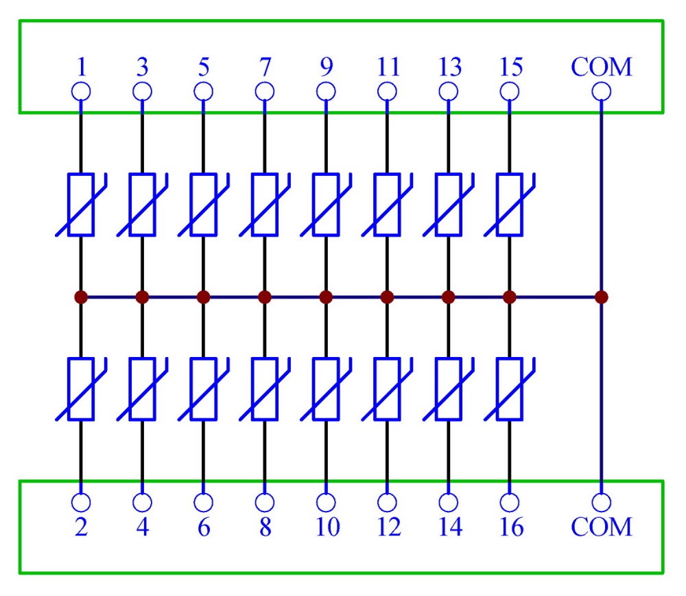 Chunzehui 16 Channels Common 150V SIOV Metal Oxide Varistor Interface Module, Surge Suppressor Protection SPD Board.