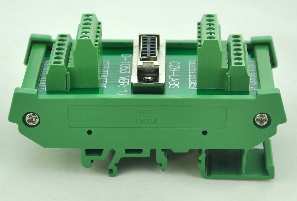 CZH-LABS DIN Rail Mount 26-pin Half-Pitch/0.05" D-SUB Female Interface Module, DSUB, SCSI.