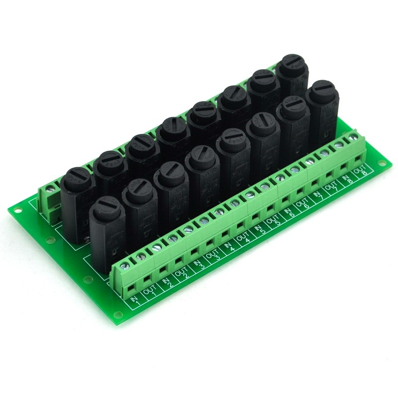Electronics-Salon 16 Channel Fuse Board, for 5x20mm Tube Fuses.