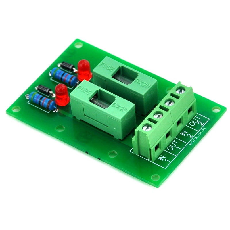 ELECTRONICS-SALON 100~250VAC 2 Channel Fuse Board, with Fuse Fail Indication.