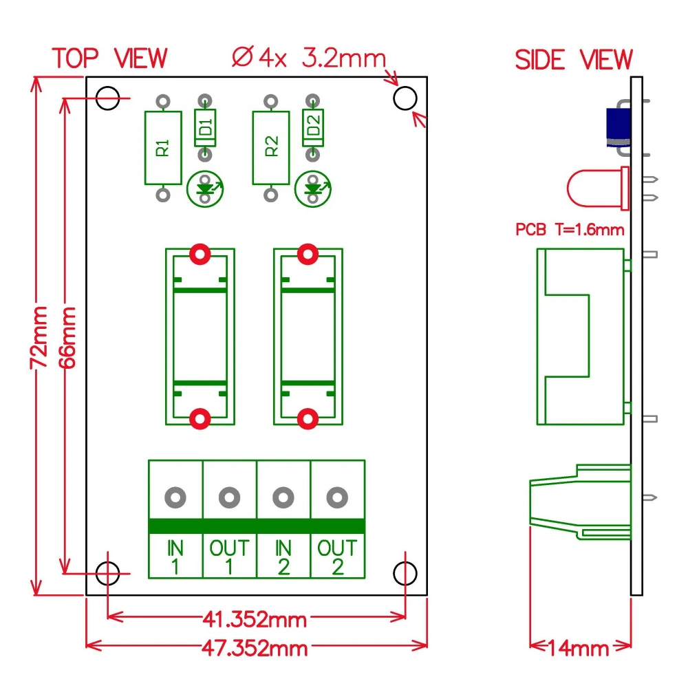 ELECTRONICS-SALON DIN Rail Mount 5~48VDC 2 Channel Fuse Interface ...