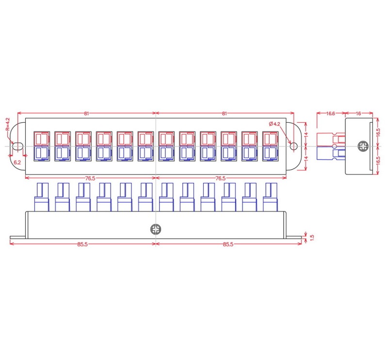 Chunzehui F-1012 12-Position Power Distribution Block Module for 15/30/45A Anderson Powerpole Connectors.