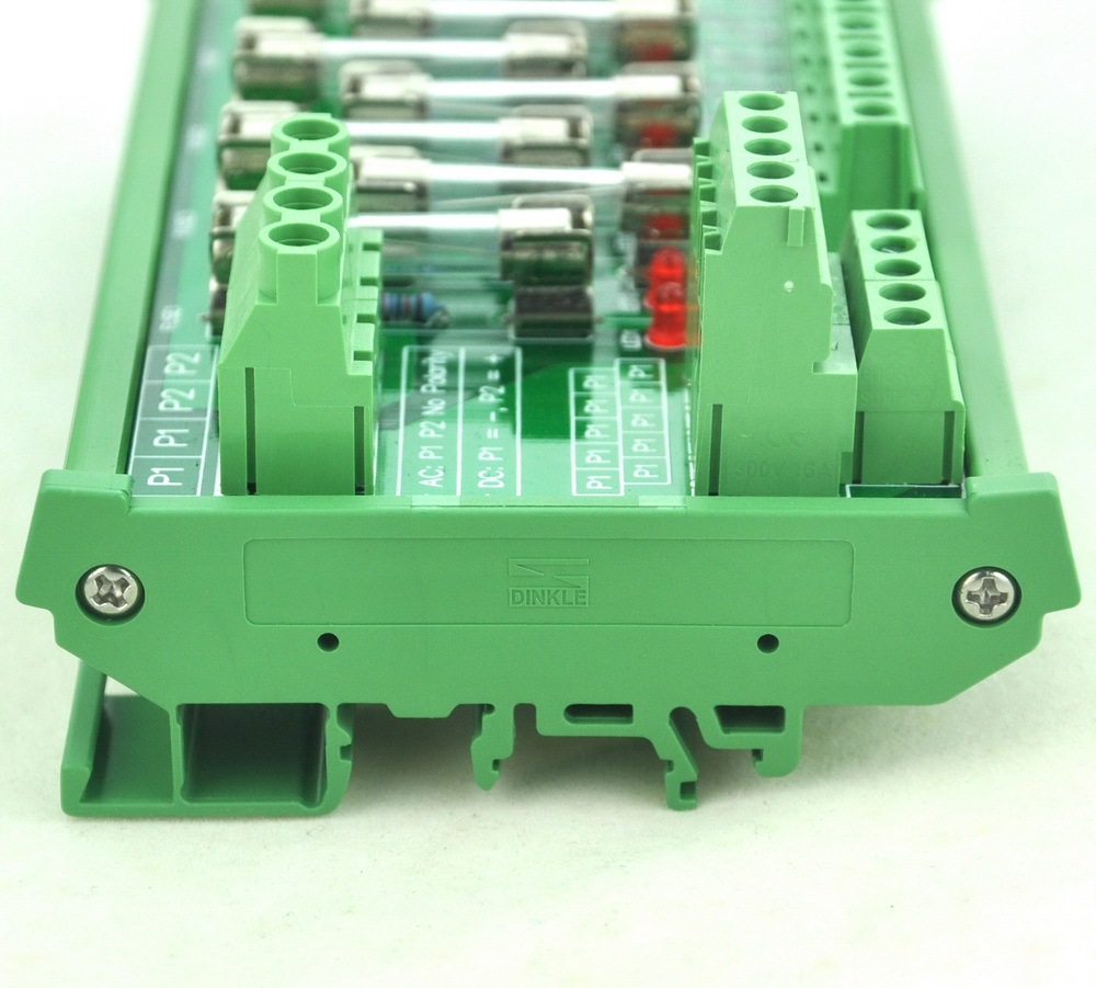 CZH-LABS DIN Rail Mount 180~250VAC 10 Position Power Distribution Fuse Module Board.