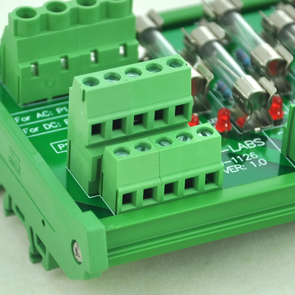 CZH-LABS DIN Rail Mount 180~250VAC 10 Position Power Distribution Fuse Module Board.