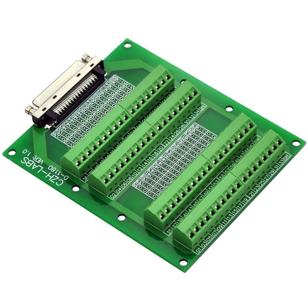 CZH-LABS 68-Pin VHDCI DSUB SCSI-5 Screw Terminal Block Breakout Board.