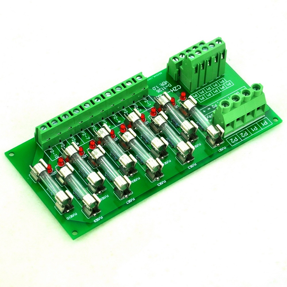 CZH-LABS AC/DC 5~48V Panel Mount 10 Position Power Distribution Fuse Module Board.