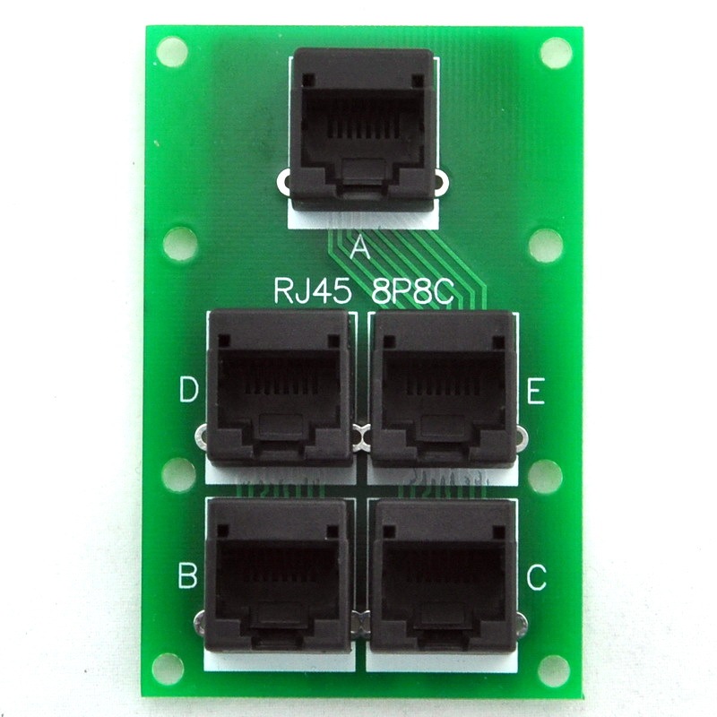ELECTRONICS-SALON RJ45 8P8C 5 Jacks Splitter DIN Rail Mounted Interface Module.