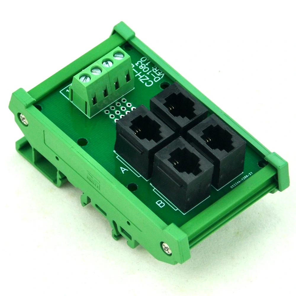CZH-LABS DIN Rail Mount RJ9 4P4C 4-Way Buss Board Interface Module. CZH ...