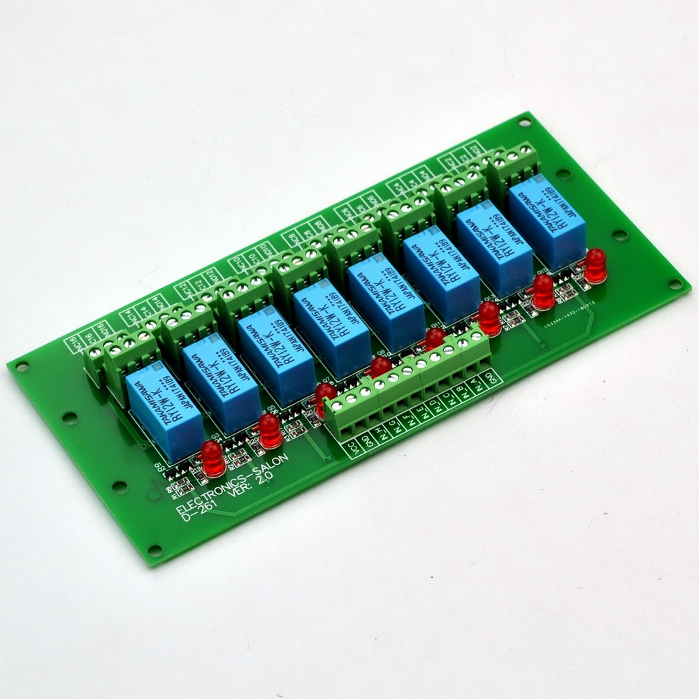 ELECTRONICS-SALON 8 Channel DPDT Signal Relay Module Board (Operating Voltage: DC 12V)