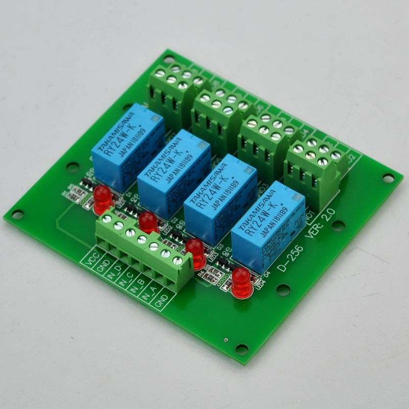 ELECTRONICS-SALON 4 DPDT Signal Relay Module Board, DC 24V Version, for Arduino Raspberry-Pi 8051 PIC.