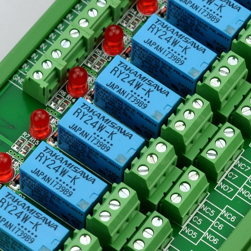 ELECTRONICS-SALON DIN Rail Mount 8 DPDT Signal Relay Interface Module. (Operating Voltage: DC 24V)