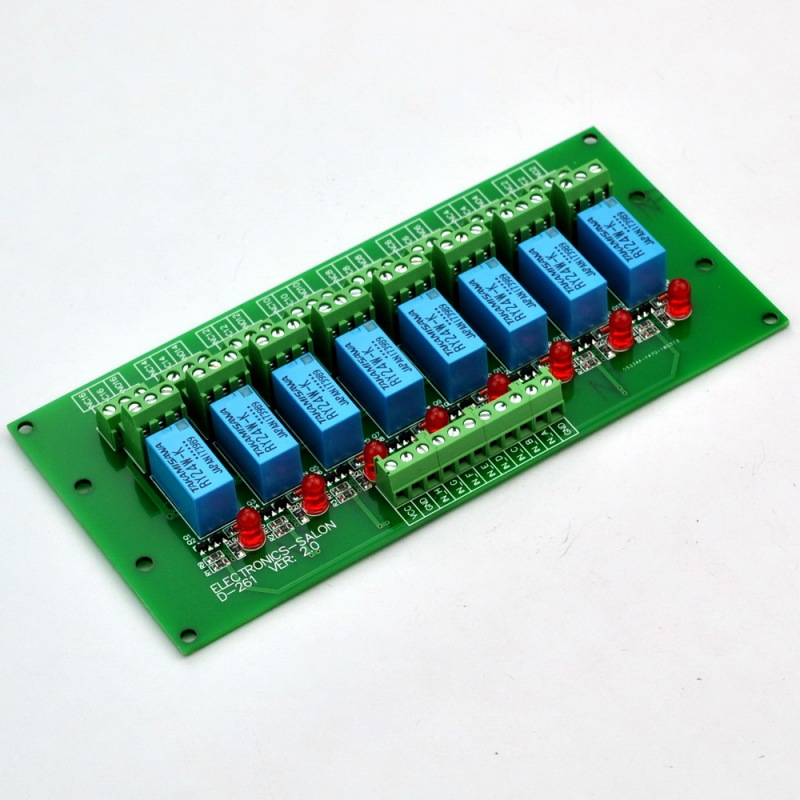 ELECTRONICS-SALON 8 Channel DPDT Signal Relay Module Board (Operating Voltage: DC 24V)