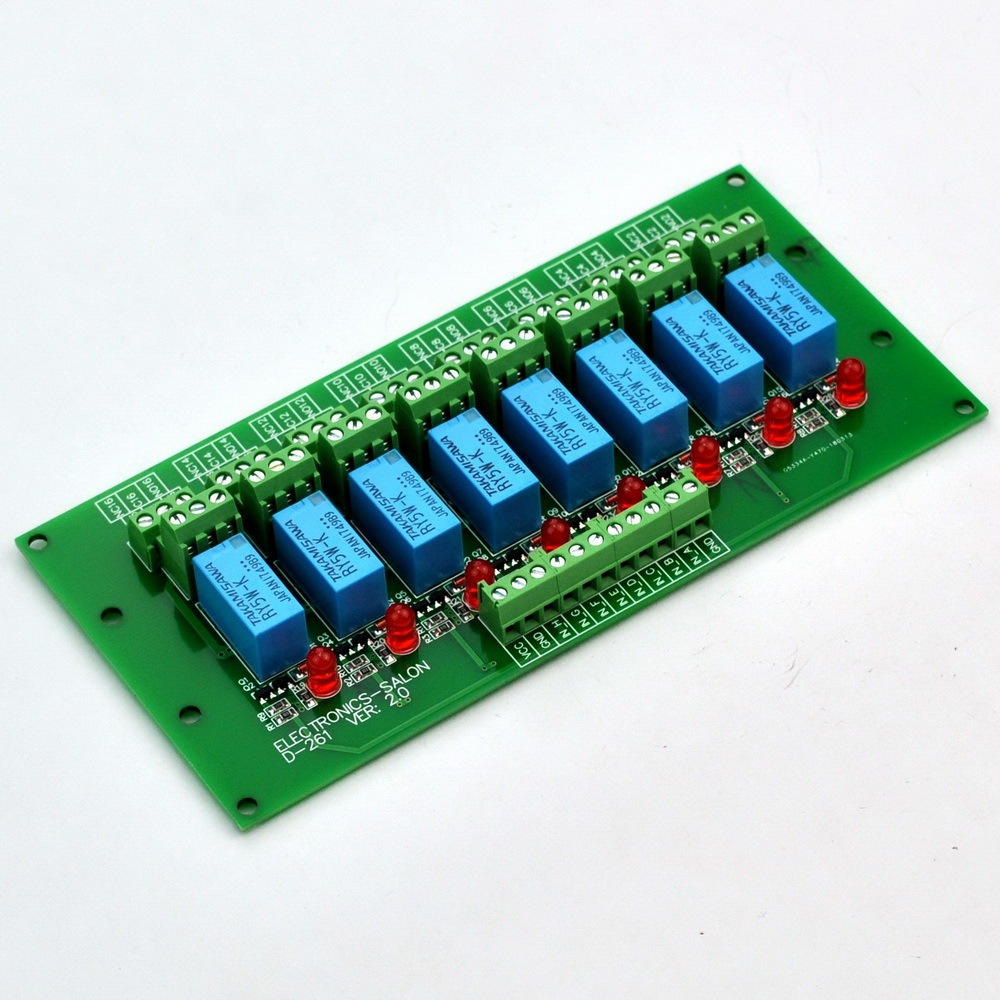 ELECTRONICS-SALON 8 Channel DPDT Signal Relay Module Board (Operating Voltage: DC 5V)