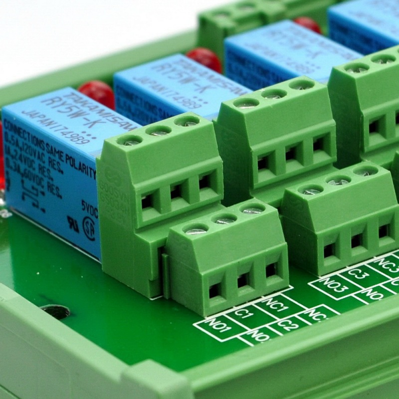 ELECTRONICS-SALON DIN Rail Mount 8 DPDT Signal Relay Interface Module. (Operating Voltage: DC 5V)