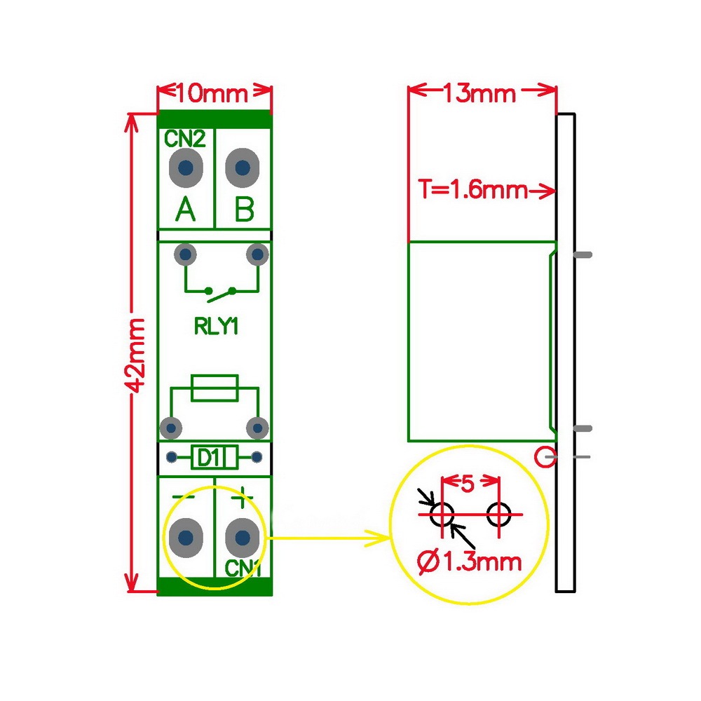 ELECTRONICS-SALON 3VDC SPST-NO 5A/250V Power Relay Module. DC3V.
