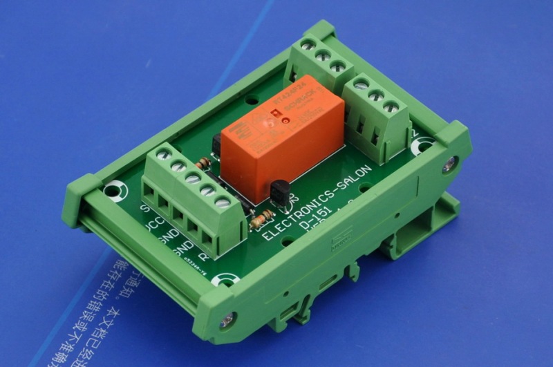ELECTRONICS-SALON Bistable DPDT 8 Amp Relay Module, DC24V Coil, with DIN Rail Carrier Housing