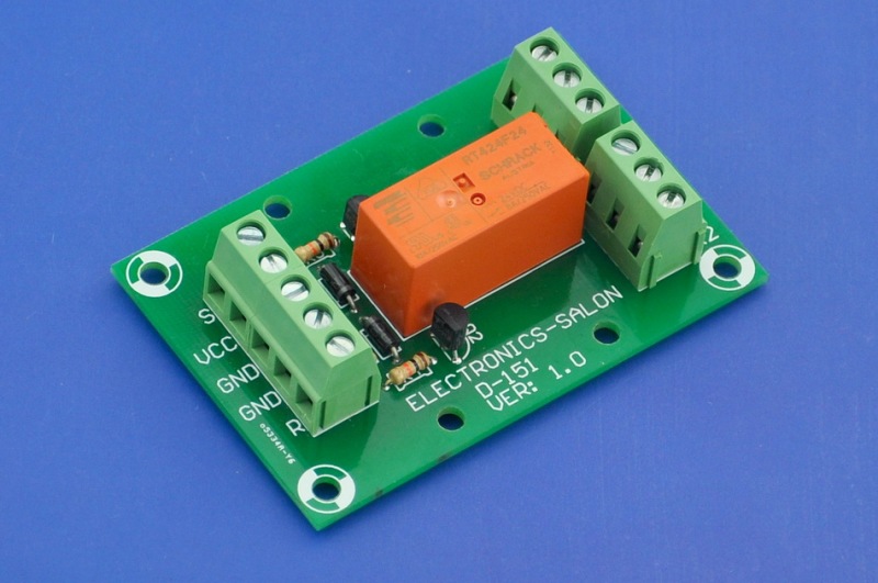 ELECTRONICS-SALON Bistable/Latching DPDT 8 Amp Power Relay Module, DC24V Coil, RT424F24