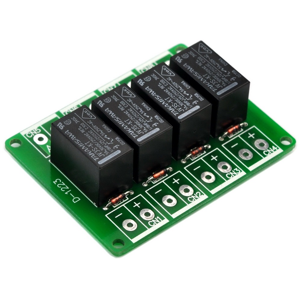 ELECTRONICS-SALON 3VDC High-quality Individual 4 Channel SPST-NO 5A/250V Power Relay Module. DC3V.