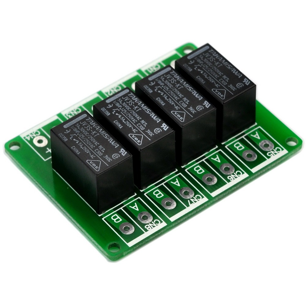 ELECTRONICS-SALON 3VDC High-quality Individual 4 Channel SPST-NO 5A/250V Power Relay Module. DC3V.