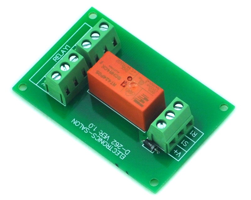 ELECTRONICS-SALON Passive Bistable/Latching DPDT 8 Amp Power Relay Module, 5V Version, RT424F05