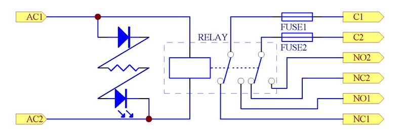 ELECTRONICS-SALON 230VAC Control DPDT 8Amp Power Relay Fused Interface Module Board, RTE24730 AC230V.
