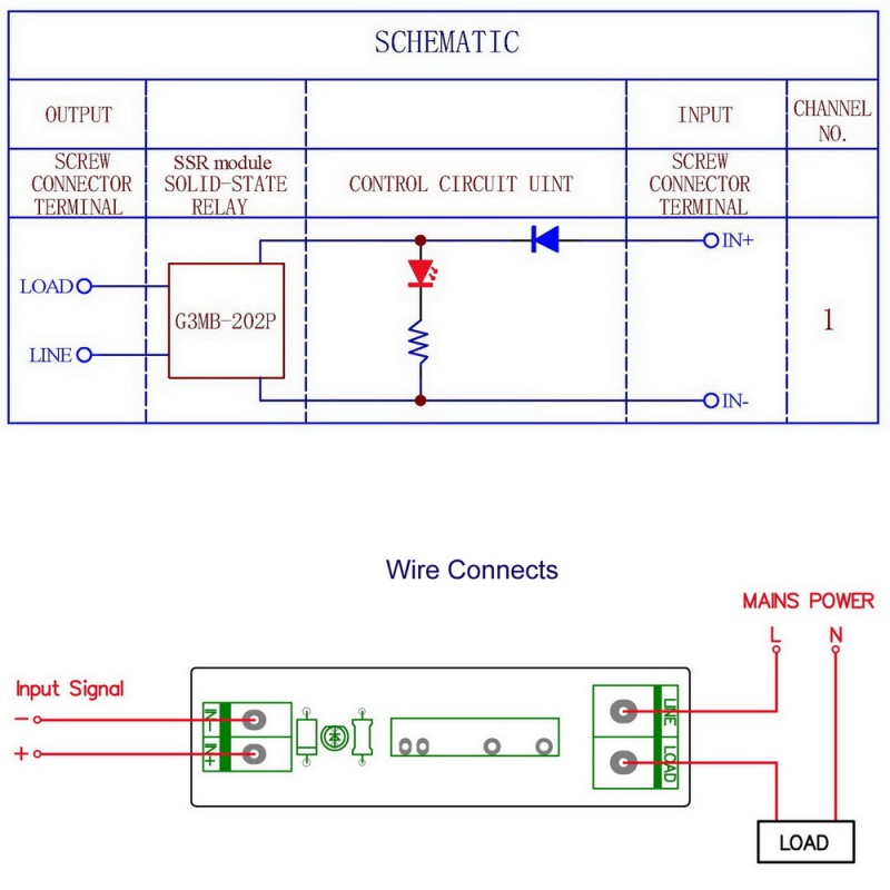 ELECTRONICS-SALON DC 24V Slim DIN Rail Mount 2Amp AC Solid State Relay Interface Module, G3MB-202P 24VDC.
