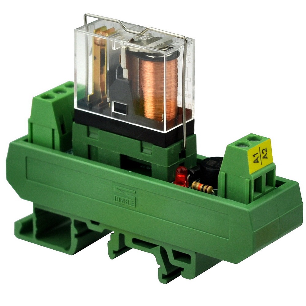 ELECTRONICS-SALON AC/DC 24V Slim DIN Rail Mount 10Amp SPDT Power Relay Interface Module, G2R-1 24V.