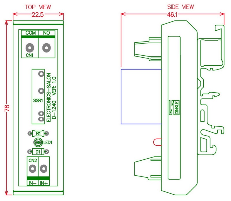 ELECTRONICS-SALON DC 24V Slim DIN Rail Mount 2Amp AC Solid State Relay Interface Module, G3MB-202P 24VDC.