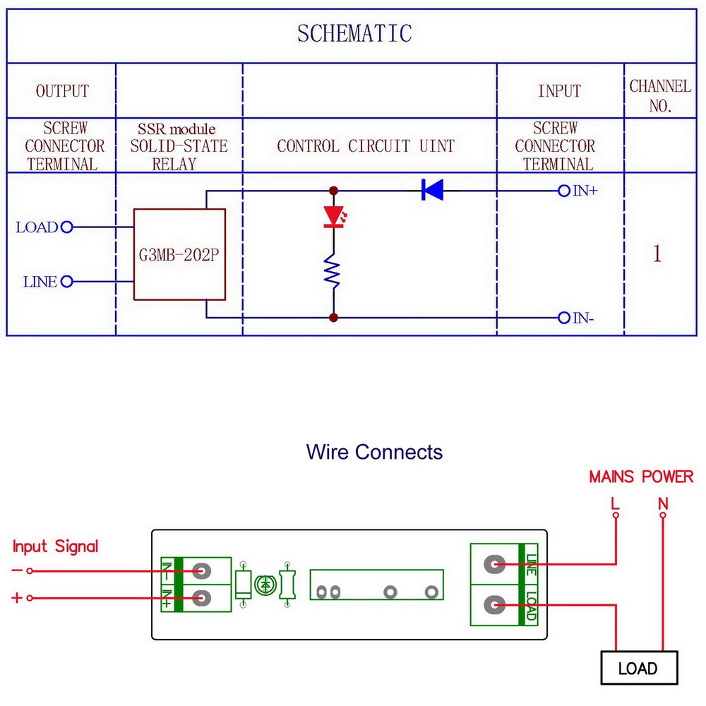 ELECTRONICS-SALON DC 12V Slim DIN Rail Mount 2Amp AC Solid State Relay Interface Module, G3MB-202P 12VDC.