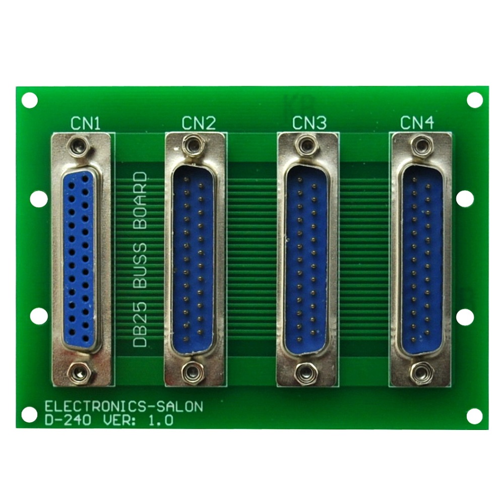 ELECTRONICS-SALON Panel Mount DB25 1 Female 3 Male Buss Board, DB-25 Busboard, D-Sub Bus Board Module.