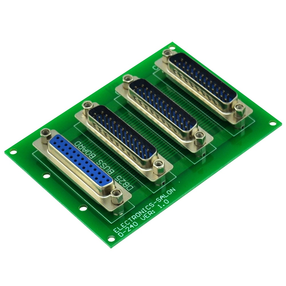 ELECTRONICS-SALON Panel Mount DB25 1 Female 3 Male Buss Board, DB-25 Busboard, D-Sub Bus Board Module.