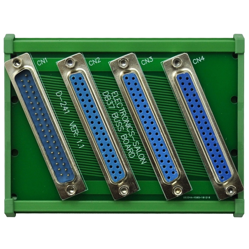 ELECTRONICS-SALON DIN Rail Mount DB37 1 Male 3 Female Buss Board, DB-37 Busboard, D-Sub Bus Board Module.