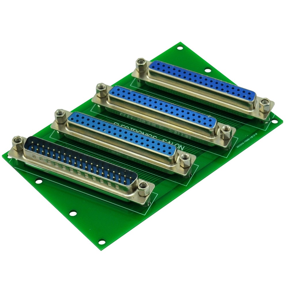 ELECTRONICS-SALON Panel Mount DB37 1 Male 3 Female Buss Board, DB-37 Busboard, D-Sub Bus Board Module.