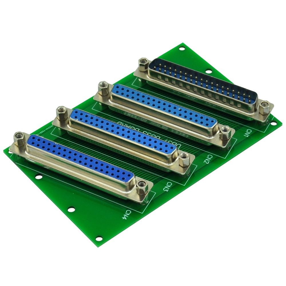 ELECTRONICS-SALON Panel Mount DB37 1 Male 3 Female Buss Board, DB-37 Busboard, D-Sub Bus Board Module.
