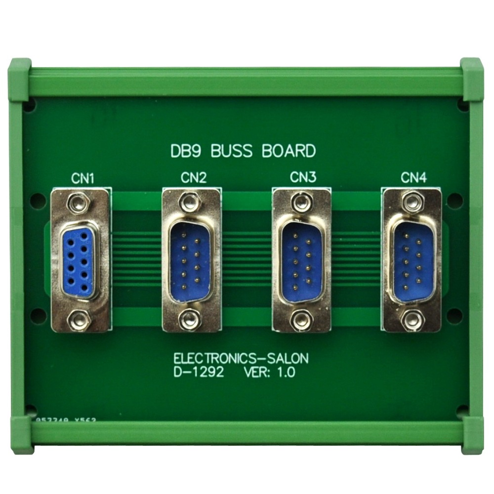 ELECTRONICS-SALON DIN Rail Mount DB9 1 Female 3 Male Buss Board, DB-9 Busboard, D-Sub Bus Board Module.