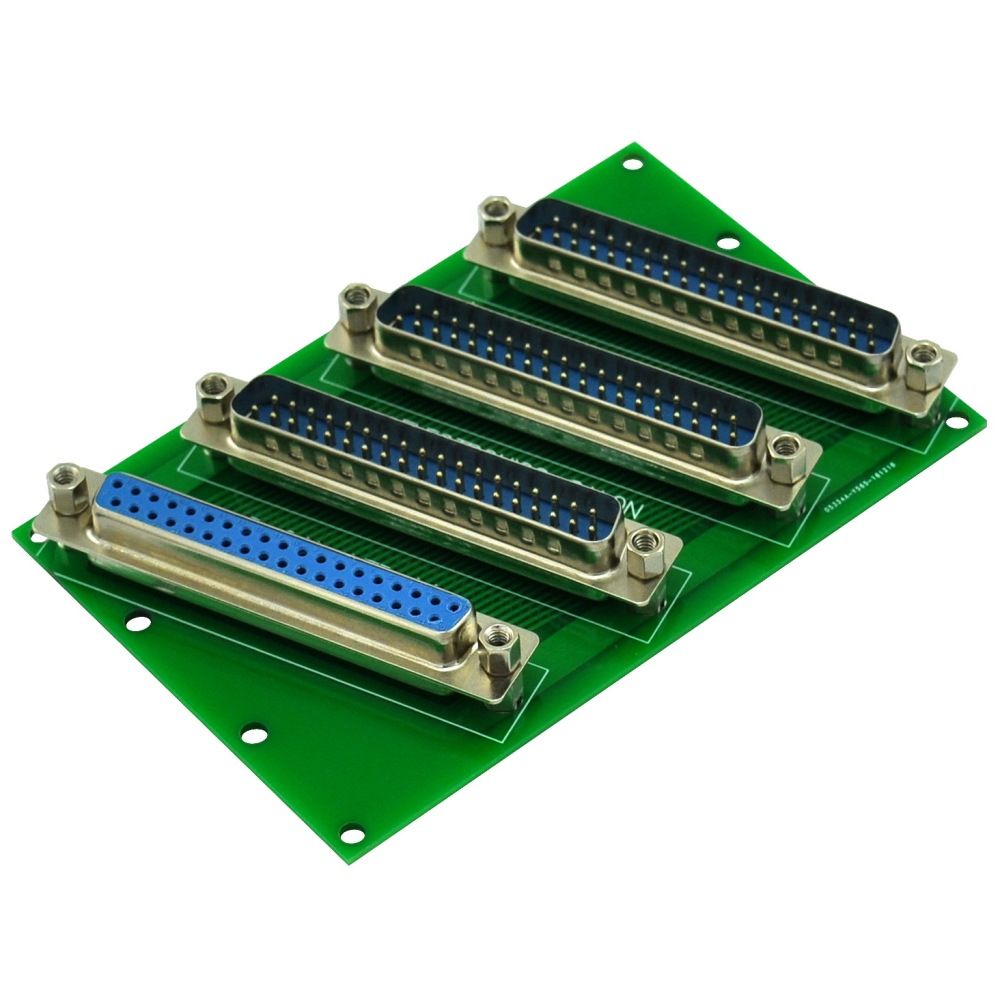 ELECTRONICS-SALON Panel Mount DB37 1 Female 3 Male Buss Board, DB-37 Busboard, D-Sub Bus Board Module.