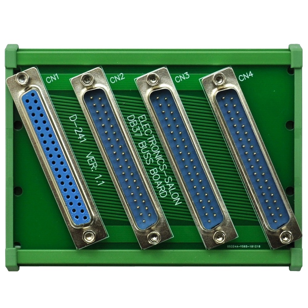 ELECTRONICS-SALON DIN Rail Mount DB37 1 Female 3 Male Buss Board, DB-37 Busboard, D-Sub Bus Board Module.