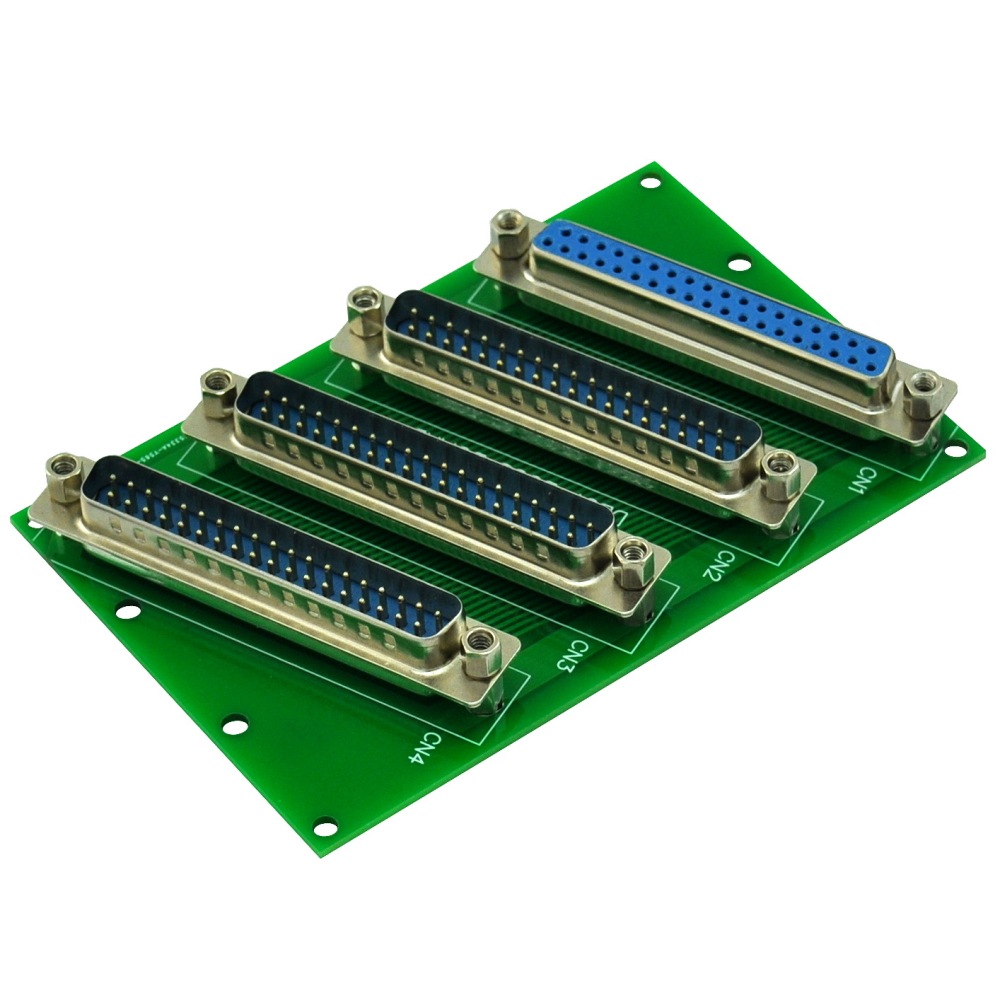 ELECTRONICS-SALON Panel Mount DB37 1 Female 3 Male Buss Board, DB-37 Busboard, D-Sub Bus Board Module.