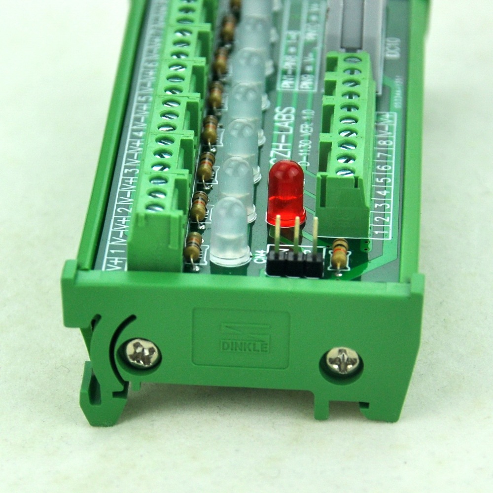 CZH-LABS DIN Rail Mount 8 Channel Sensor Signal Screw Terminal Distribution Module.