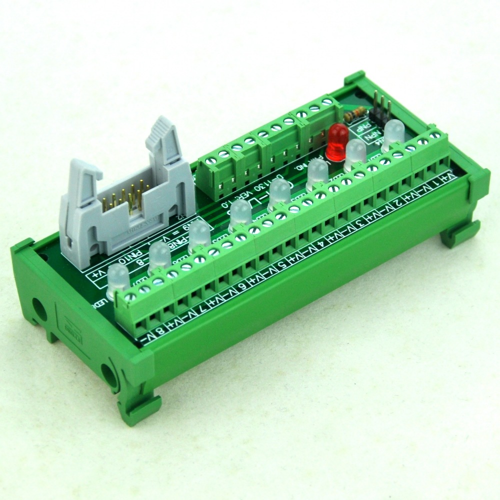 CZH-LABS DIN Rail Mount 8 Channel Sensor Signal Screw Terminal Distribution Module.