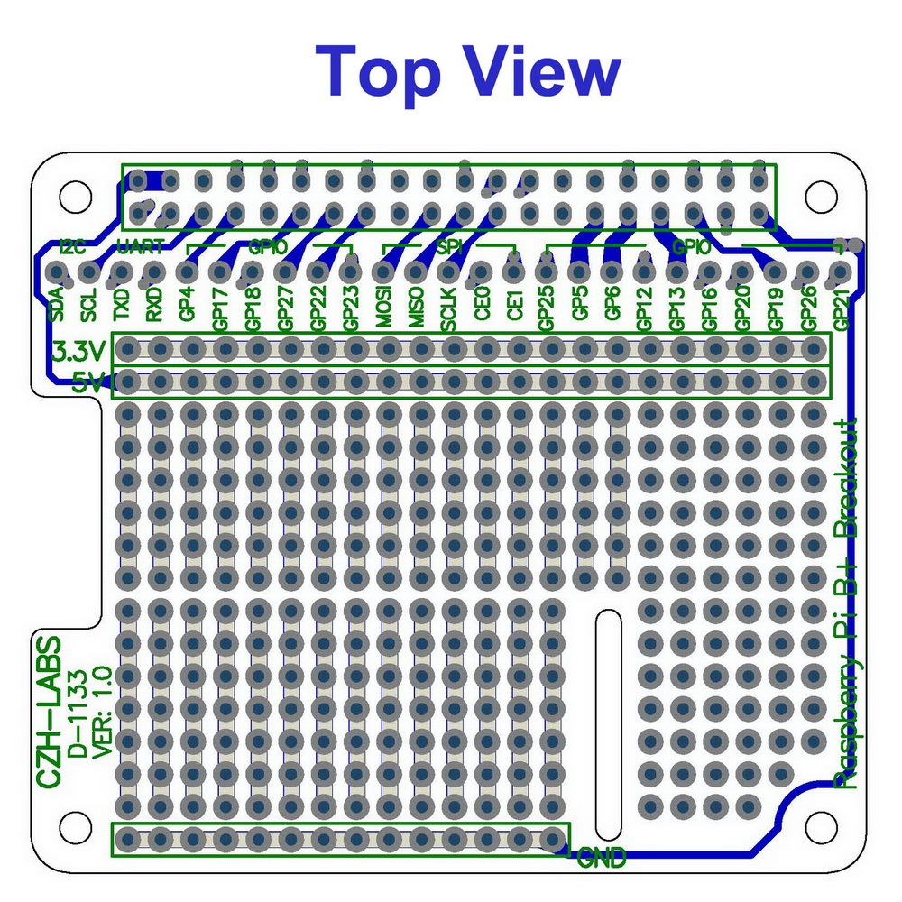 CZH-LABS Prototype Breakout PCB Shield Board Kit for Raspberry Pi 3 2 B+ A+, Breadboard DIY.