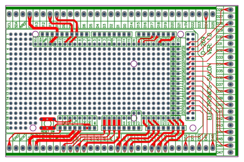 Electronics-Salon Prototype Screw/Terminal Block Shield Board Kit For Arduino MEGA-2560 R3.