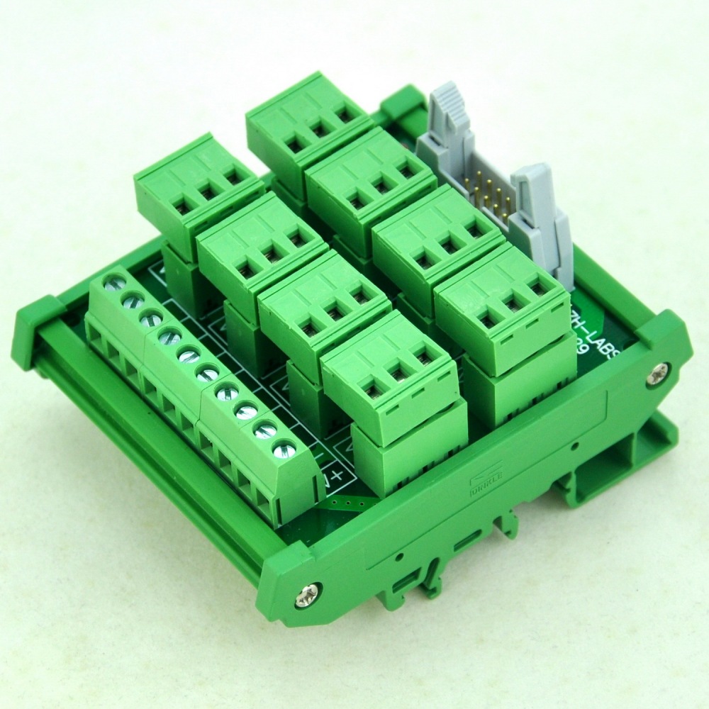 CZH-LABS DIN Rail Mount 8 Channel Sensor Signal Plugable Terminal Distribution Module.