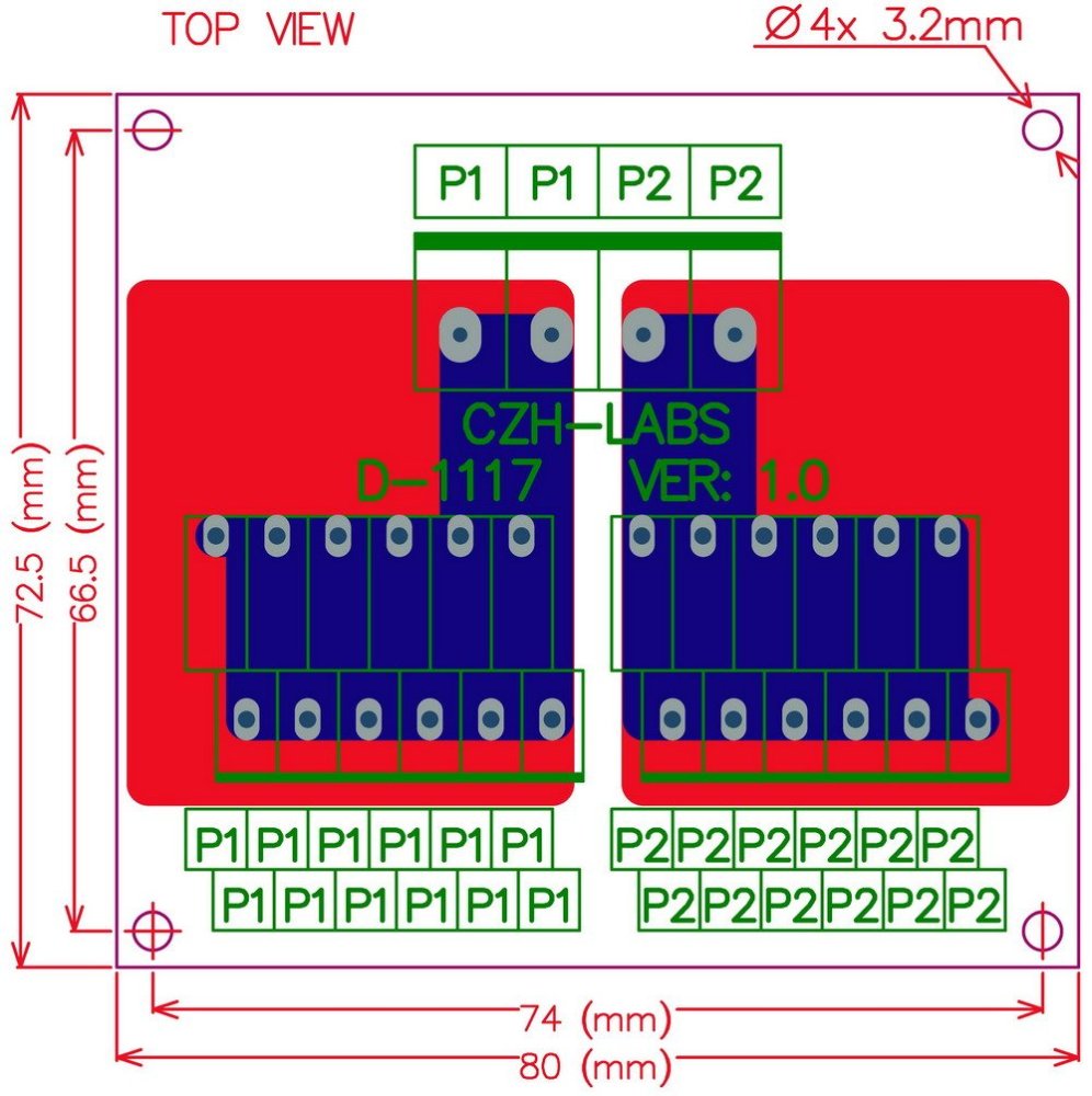 CZH-LABS Panel Mount 12 Position Power Distribution Module Board.