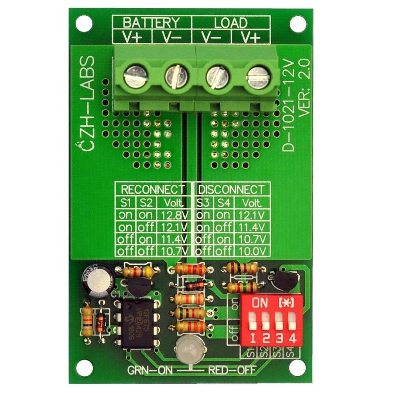 CZH-LABS Low Voltage Disconnect Module LVD, 12V 30A, Protect/Prolong Battery Life.
